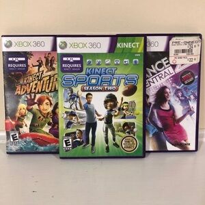 Lot of Xbox 360 Kinect Adventures Sports Season Two Dance Central Family Games